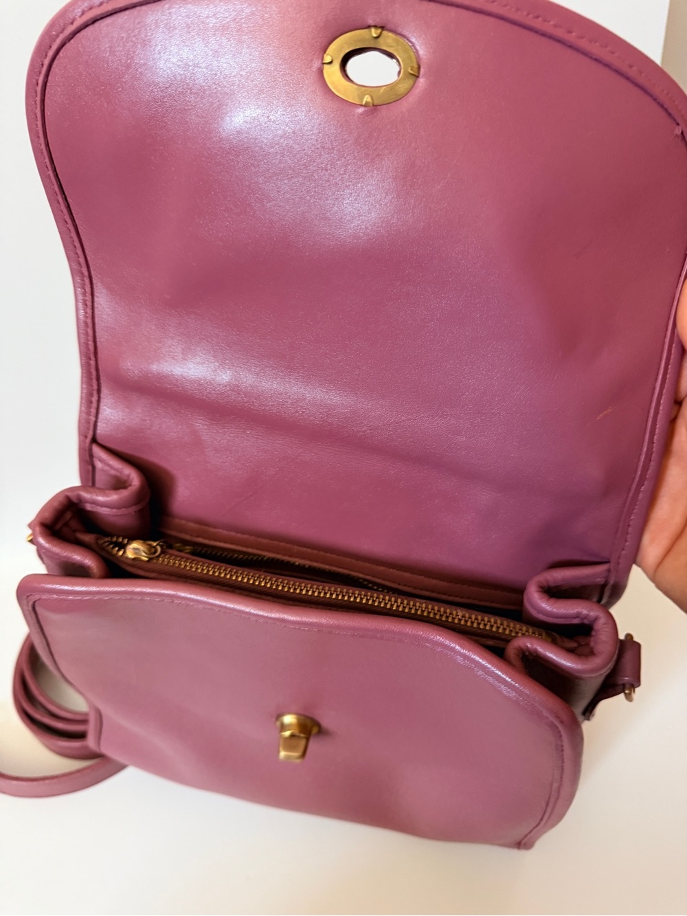 Custom Mauve Vintage Coach Manor Top Handle Bag - Picture 6 of 7